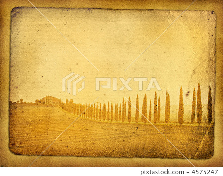 vintage postcard with classical tuscan view vintage postcard with classical tuscan view 4575247