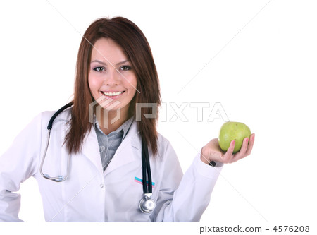 Portrait of doctor with apple. 4576208