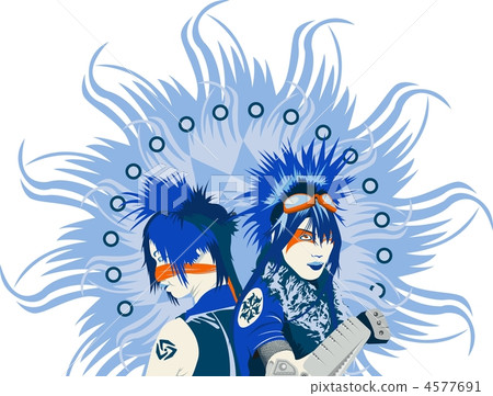 Two Face People Blue Isolated 4577691