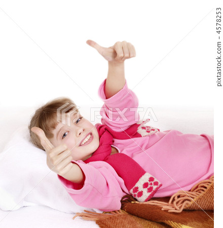Sick child recovers. Isolated on white. 4578253