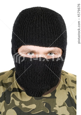 Portrait of the man in a black mask over white Portrait of the man in a black mask over white 4579876