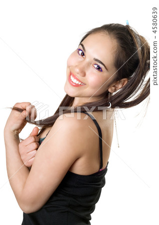 Portrait of the smiling pretty girl. Isolated on white 4580639