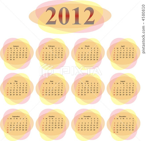 vector calendar 2012 in transparent ovals vector calendar 2012 in transparent ovals 4580810