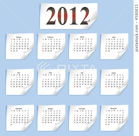 vector calendar 2012 on white paper 4580815