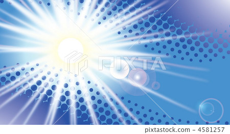 Vector sun on blue sky with lenses flare, eps10 - Stock Illustration ...
