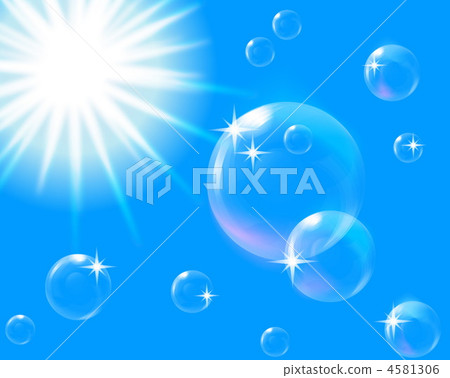 sun in blue sky with bubbles, EPS10 - Stock Illustration [4581306] - PIXTA