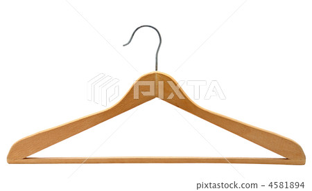 Old wooden hanger isolated on white background 4581894