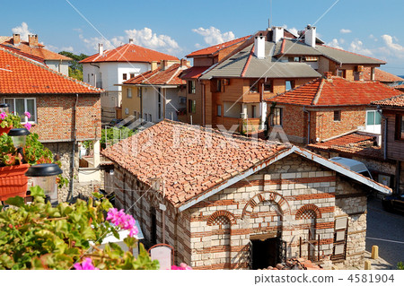 Roof of houses in ancient city of Nessebar, Bulgaria 4581904