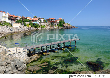 Black Sea coast in ancient town of Sozopol in Bulgaria 4581950