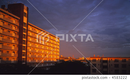 Evening glow of apartment complex Evening glow of apartment complex 4583222