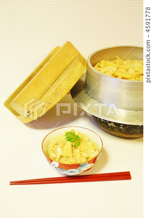 edible bamboo shoots, grains, takikomi gohan 4591778