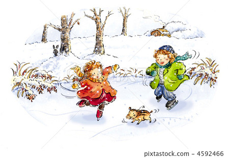 Boys and girls skating 4592466