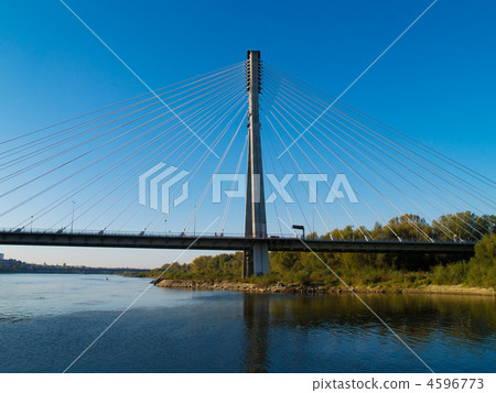 Modern bridge (Swietokrzyski) in Warsaw, Poland 4596773