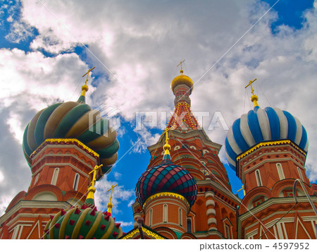 domes of Basil th Blessed, Moscow, Russia domes of Basil th Blessed, Moscow, Russia 4597952