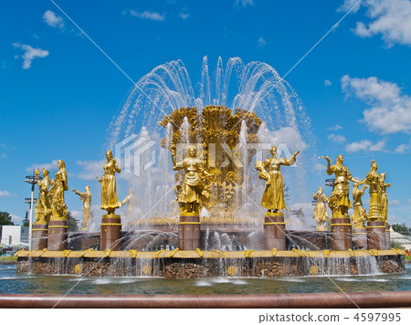 old soviet Fountain of Friendship of peoples, Moscow, Russia old soviet Fountain of Friendship of peoples, Moscow, Russia 4597995