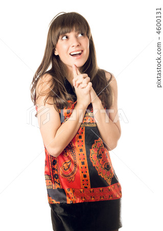 brunette looking in wide-eyed brunette looking in wide-eyed 4600131