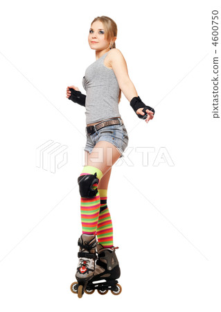 Attractive young blonde on roller skates Attractive young blonde on roller skates 4600750