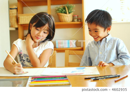 Children playing in the living room 4602935