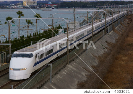 300 Series Shinkansen train going along Hamana Lake 300 Series Shinkansen train going along Hamana Lake 4603021