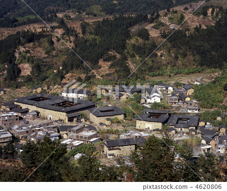 世界遺產福建Tsuchiro月亮農村地球塔群俯視 世界遺產福建Tsuchiro月亮農村地球塔群俯視 4620806