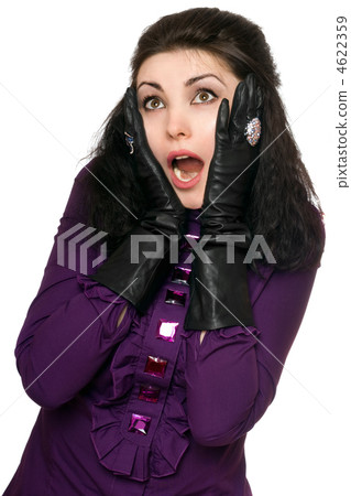 Portrait of frightened young woman. Isolated on white Portrait of frightened young woman. Isolated on white 4622359