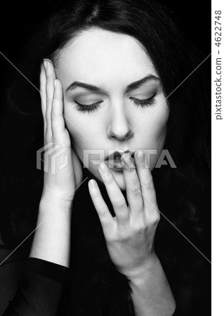 portrait of woman with closed eyes portrait of woman with closed eyes 4622748