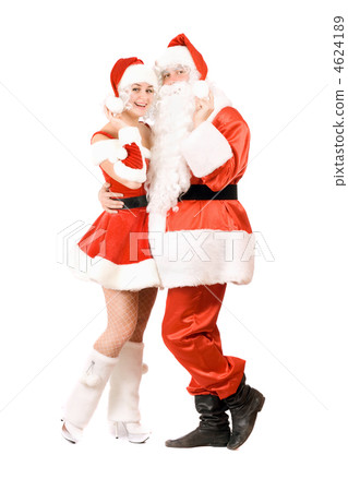 Santa Claus and happy Snow Maiden Santa Claus and happy Snow Maiden 4624189