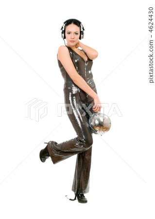Sexy brunette with a mirror ball 4624430