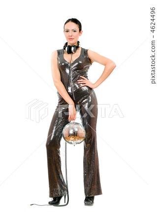 Young sexy brunette with a mirror ball 4624496