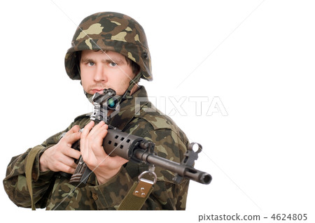Armed man holding svd Armed man holding svd 4624805