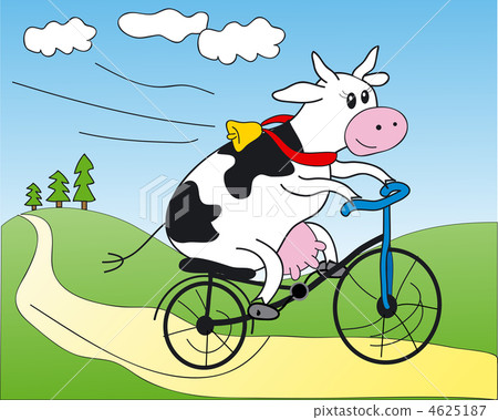 Happy cow on a bicycle! Happy cow on a bicycle! 4625187