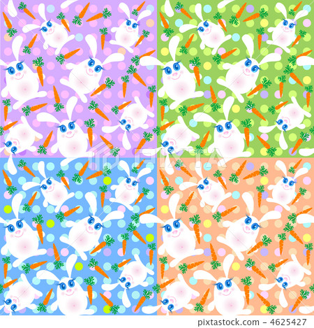 Seamless background with cute rabbits 4625427