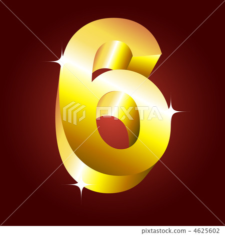 Number six. Vector golden font Number six. Vector golden font 4625602