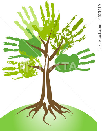 Tree with hand imprints Tree with hand imprints 4625619