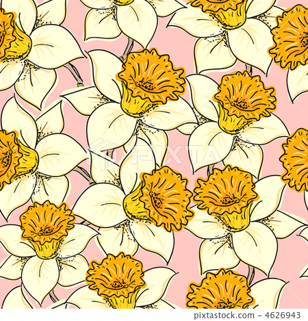 Seamless pattern with daffodil 4626943