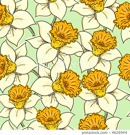 Seamless pattern with daffodil 4626944