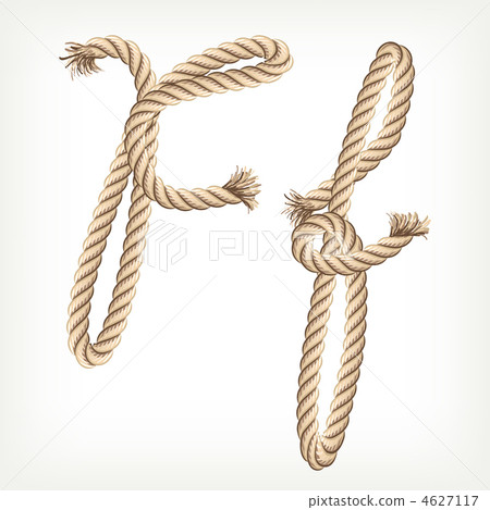 Rope alphabet. Letter F 4627117