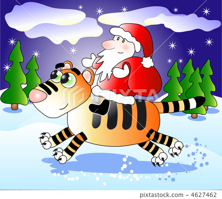 Santa Claus on a cute tiger 4627462