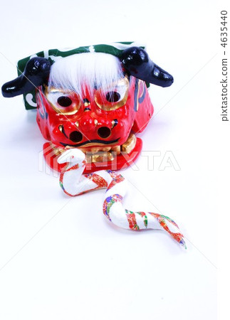 Year New Year's material Yuzen pattern snake · lion's head vertical position white back Year New Year's material Yuzen pattern snake · lion's head vertical position white back 4635440