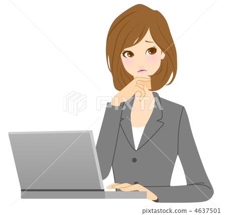 Business woman PC troubled troublesome Business woman PC troubled troublesome 4637501