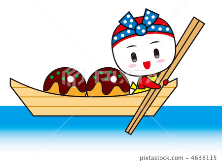 Takoyaki. Background illustration / Octopus fritters and fairy of octopus. 4638115