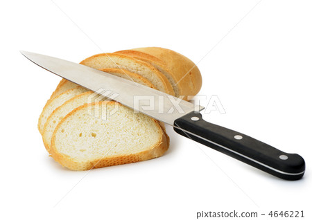 The cut bread with a knife 4646221