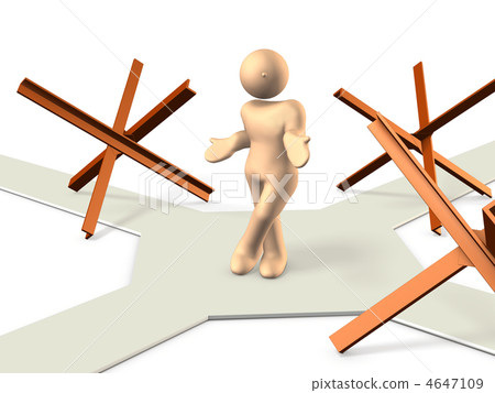 顯示道路干擾的3DCG例證 4647109