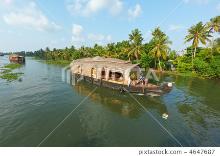 Houseboat on Kerala backwaters, India 4647687