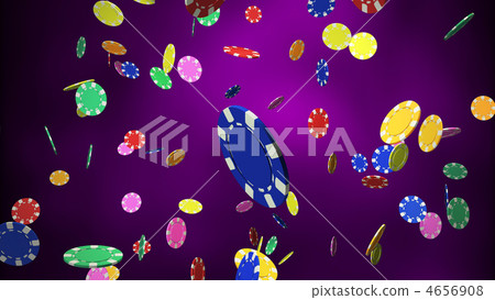 Casino chips dropping purple background 4656908
