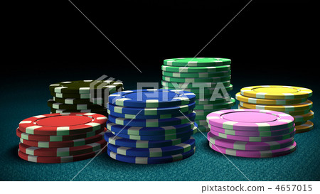 Set of Casino chips blue table 4657015