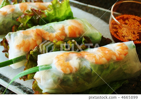 raw spring roll, leek, hors d'oeuvre 4665899