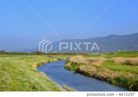 Chikugo River water system Kuge River and Yutama mountain range 4672297