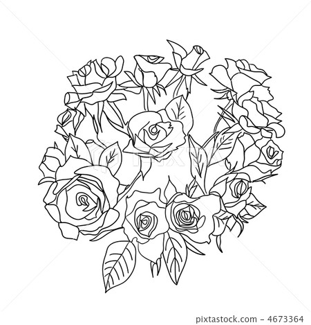 Large bouquet of roses. vector 4673364