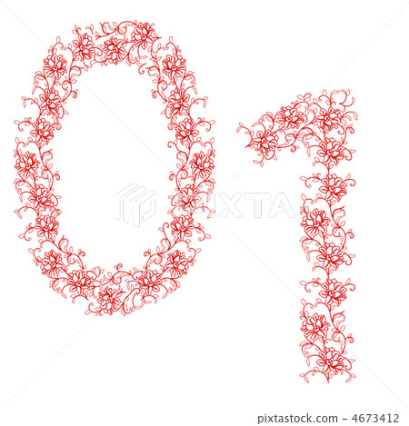 Hand drawing ornamental alphabet. Letter 01 Hand drawing ornamental alphabet. Letter 01 4673412